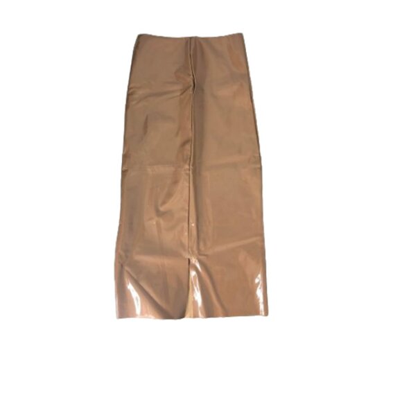 Commando Nude Beige Faux Leather Midi Skirt Sz S - Picture 2 of 9